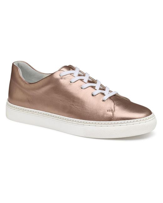 Johnston & Murphy Pink Callie Faux Leather Metallic Casual And Fashion Sneakers