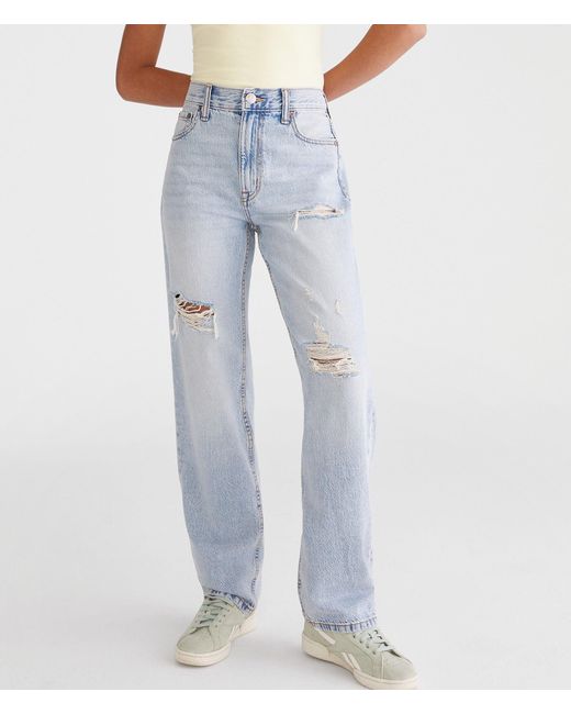 Aéropostale Blue High-Rise Baggy Jean