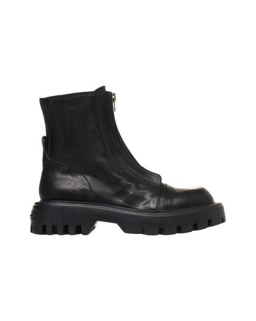 Mattia Capezzani Sophisticated Leather Ankle Boots With Zipper