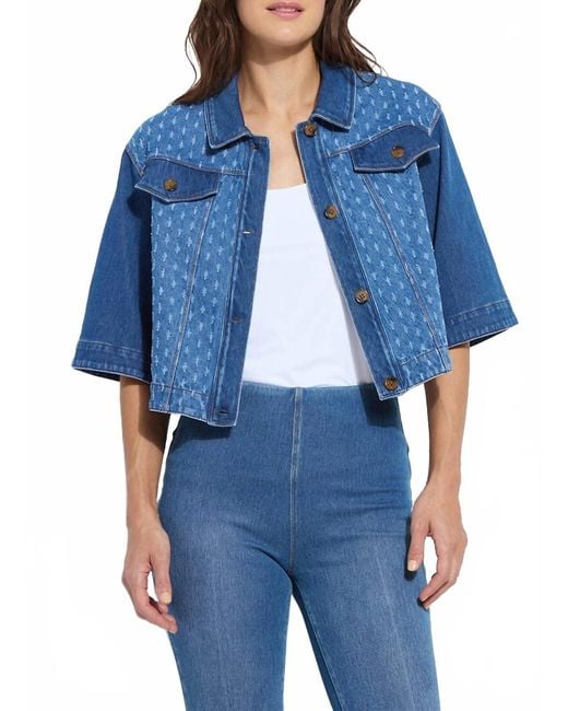 Lyssé Blue Thea Crop Jacket