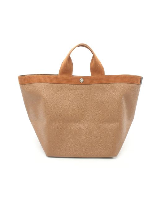 Herve Chapelier Luxe Boat-shaped Tote L Handbag Tote Bag Coated Canvas Brown