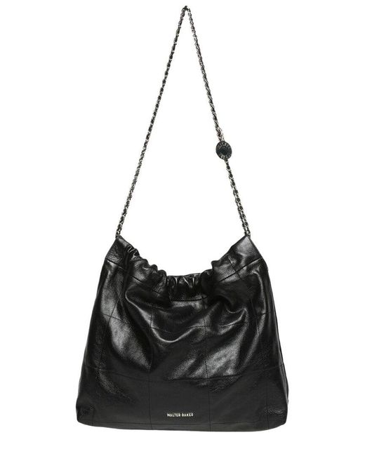 Walter Baker Black Cleo Leather Shoulder Bag