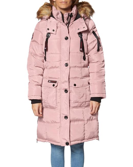 canada weather gear Faux Fur Heavyweight Puffer Coat in Pink | Lyst