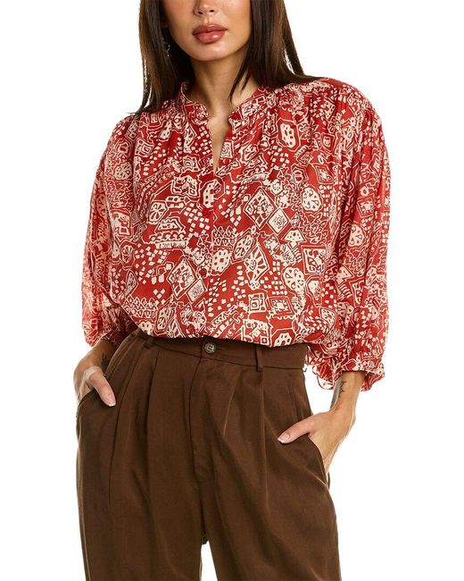 Rebecca Taylor Red Button-down Top