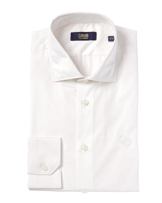Class Roberto Cavalli White Comfort Fit Dress Shirt for men