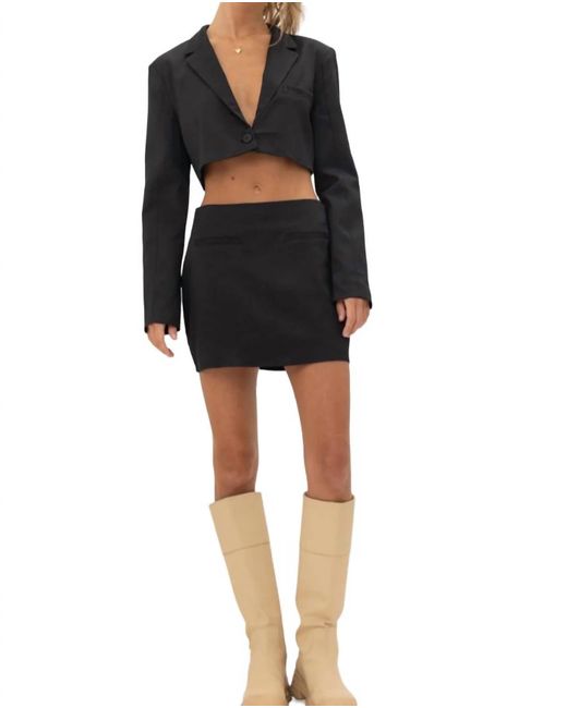 Pretty Garbage Black It's Just Business Cropped Blazer