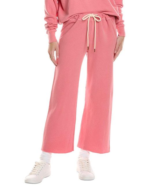 The Great Pink The Wide Leg Cropped Sweatpant