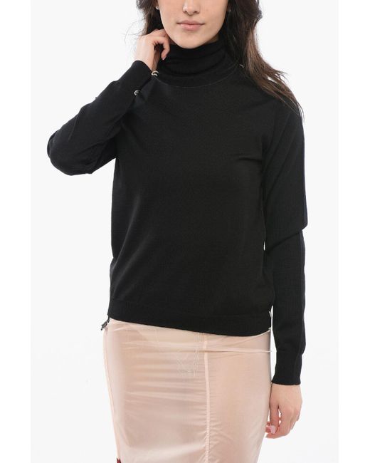 Maison Margiela Black Mm4 Turtleneck Wool Sweater