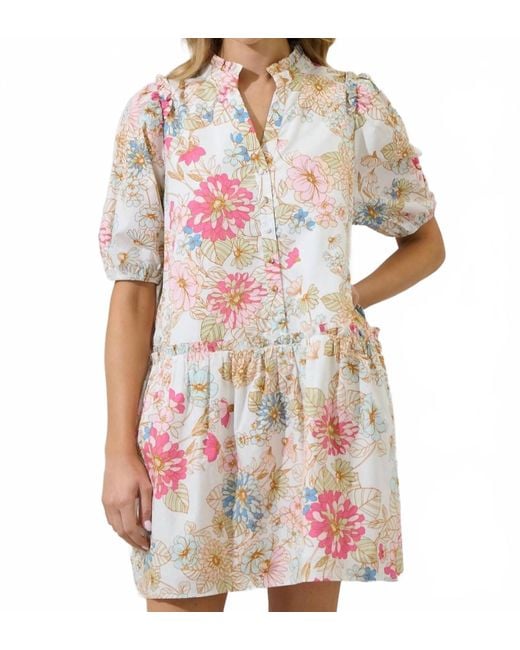 Sugarlips Pink Day Lily Fleda Shift Mini Dress
