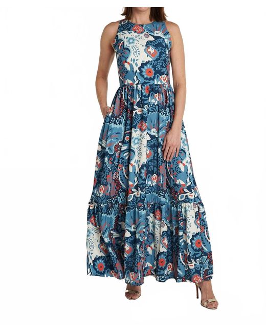 CK BRADLEY Women's Blue Trocadero Maxi Dress