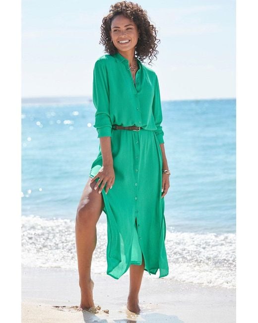 Lascana Green Button Down Dress