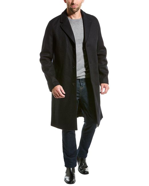 The Kooples Black Wool-blend Trench Coat for men