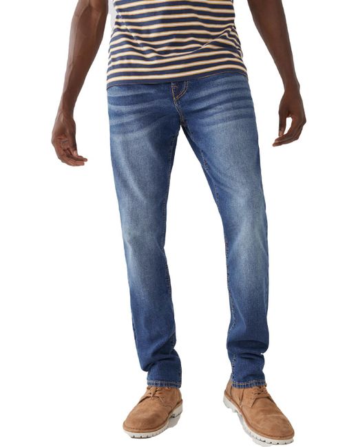 True Religion Blue Geno Big T Denim High Rise Slim Jeans for men