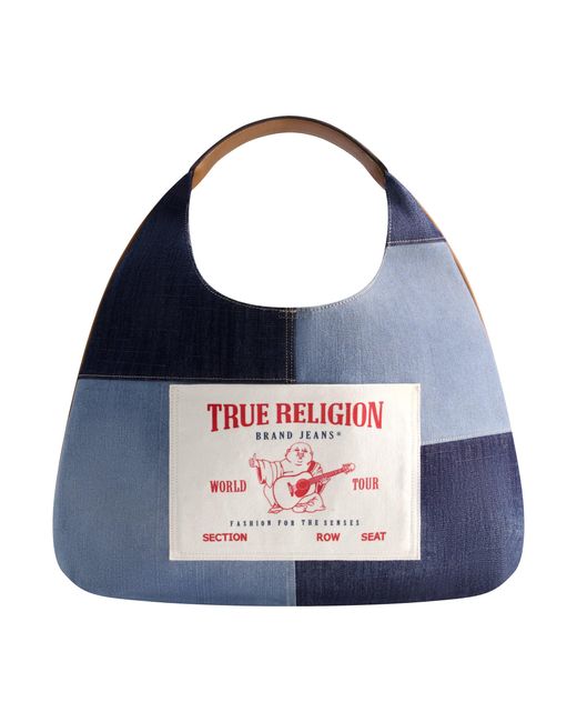 True Religion Blue Patchwork Denim Large Hobo