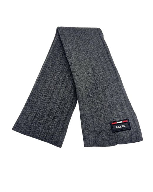 Bally Blue Knit Wool Scarf for men