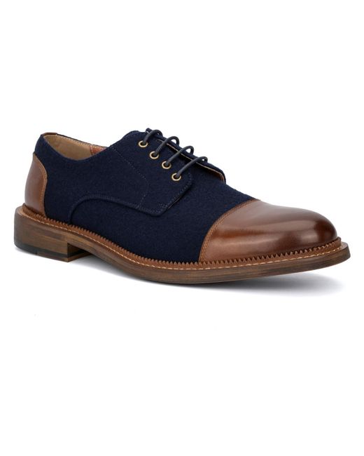 Vintage Foundry Blue Leather Lace-up Oxfords for men