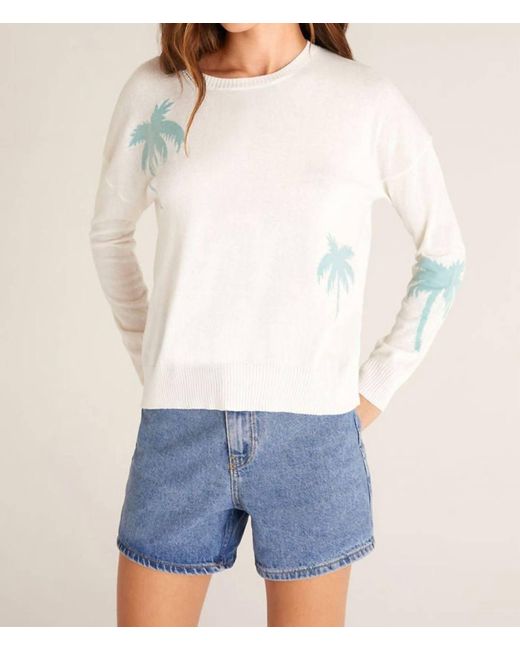 Z Supply White Larisa Palm Sweater