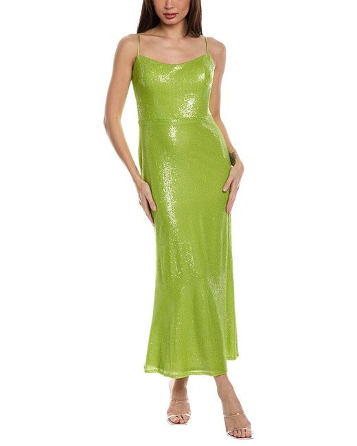 Rene Ruiz Green Sequin Column Dress