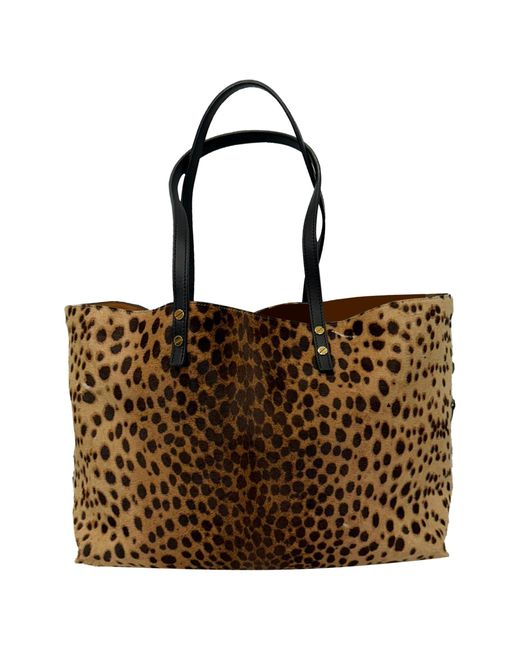 Chloé Brown Leopard-Print Tote Bag