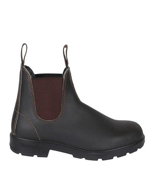 Blundstone Black Ankle-High Rustic Leather Boots With Elastic Side Straps for men