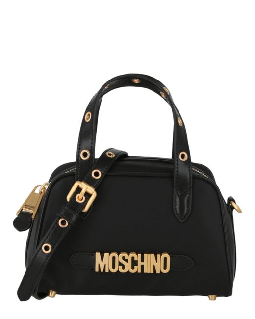Moschino Black Nylon Logo Shoulder Bag