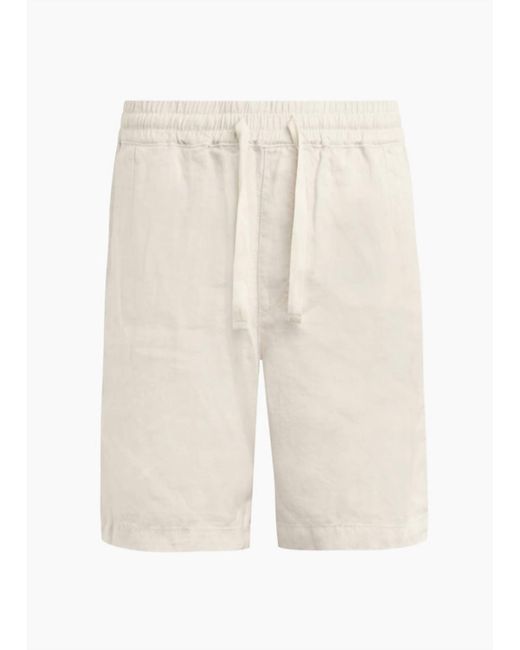 Joe's Jeans White Elastic Waist Linen Short for men