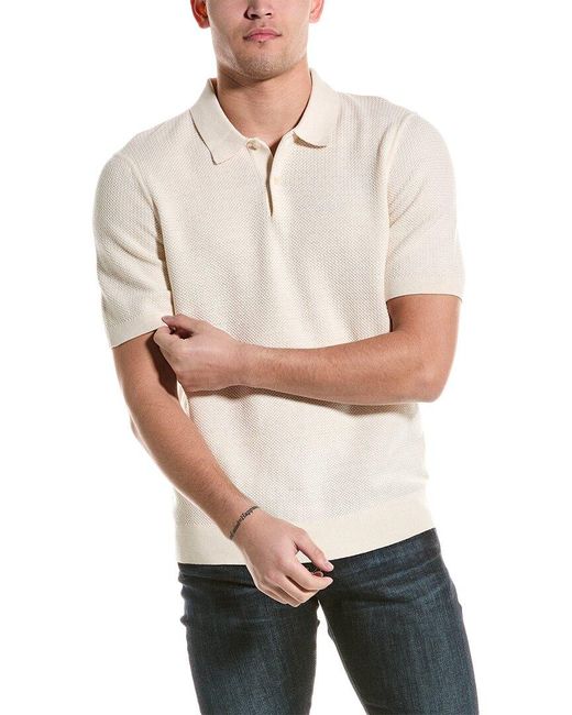 Magaschoni Natural Textured Polo Sweater for men
