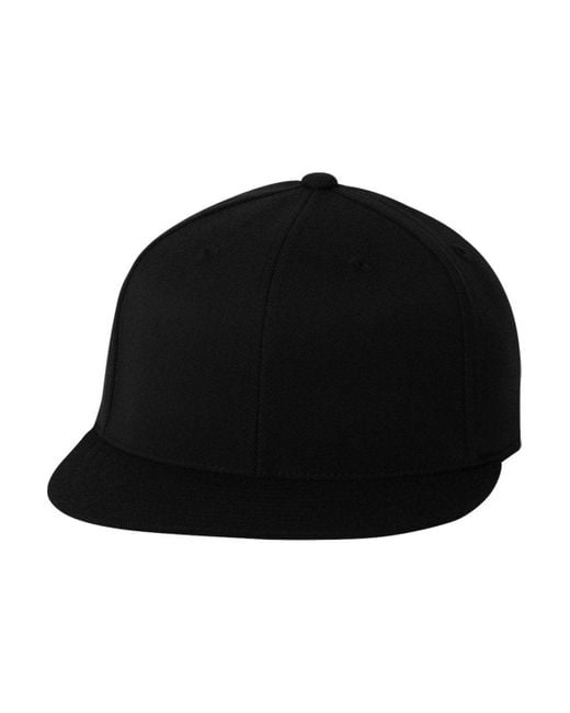 Flexfit Black 210 Flat Bill Cap for men