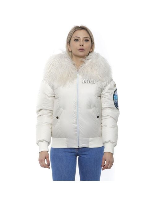MR & MRS White Polyester Bomber Jacket