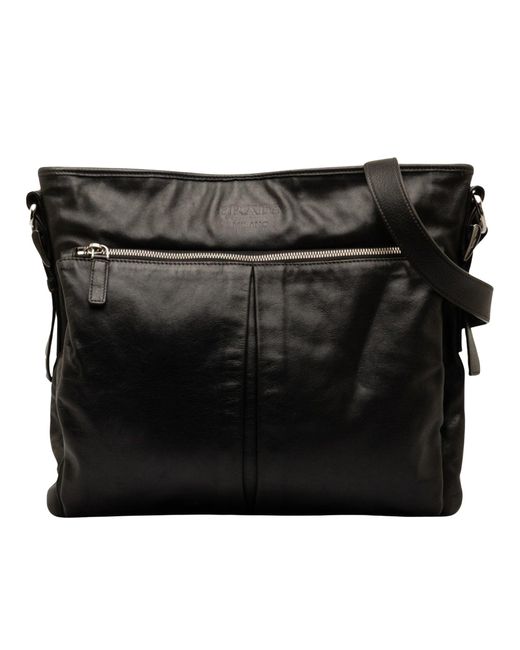 Prada Black Saffiano Leather Shoulder Bag (pre-owned)