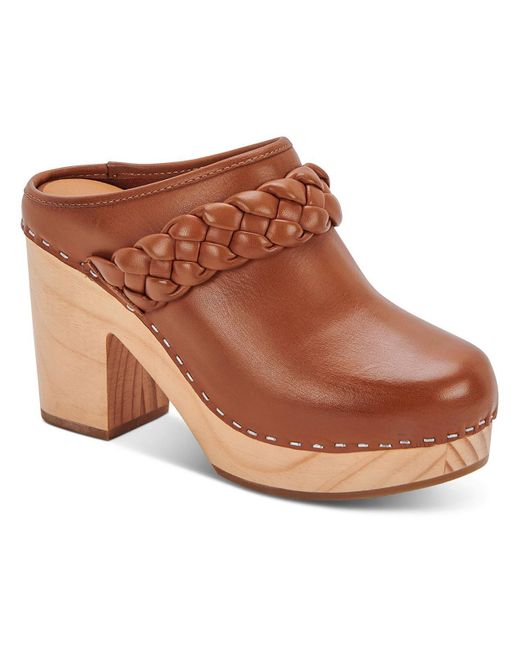 Dolce Vita Brown Leather Slip On Clogs