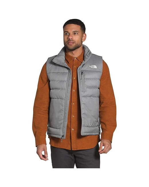 The North Face Brown Aconagua 2 Nf0a4r2fdyy Gray Down Full-zip Vest Xs Ncl735 for men