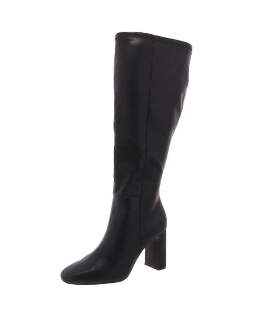Madden Girl Black Wisewc Block Heel Made Knee-High Boots