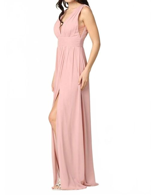 EVA Pink V-Neck Gown