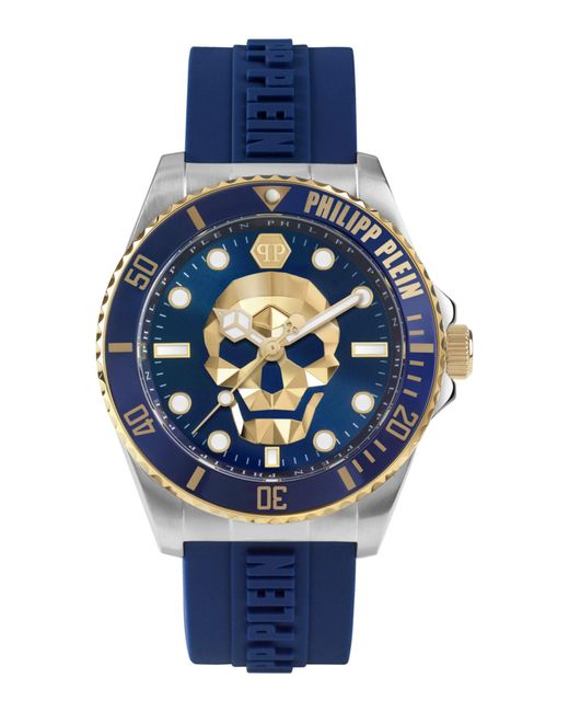 Philipp Plein Blue The $kull Diver Silicone Watch for men