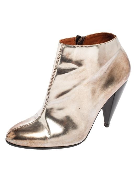 Lanvin Natural Leather Pointed Toe Booties