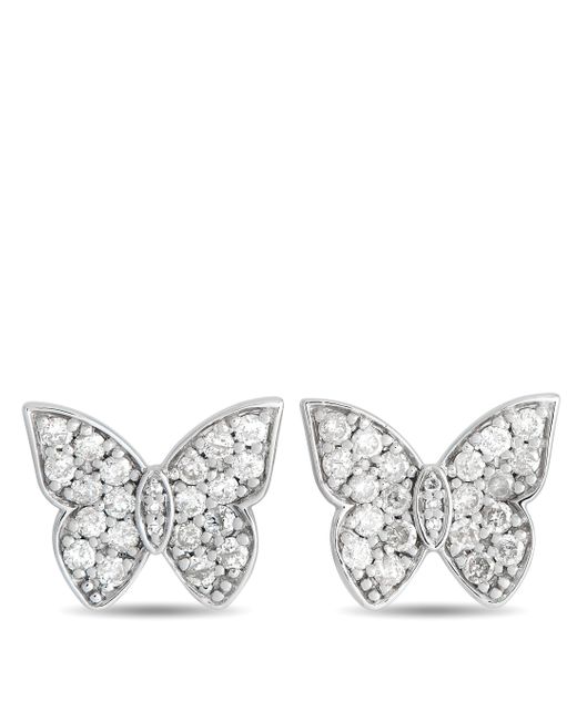 Non-Branded White Lb Exclusive 14k Gold 0.50ct Diamond Butterfly Stud Earrings Er28551