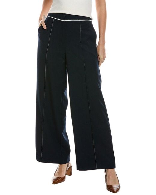 Reiss Black Oriel Side Stitch Wide Leg Pant