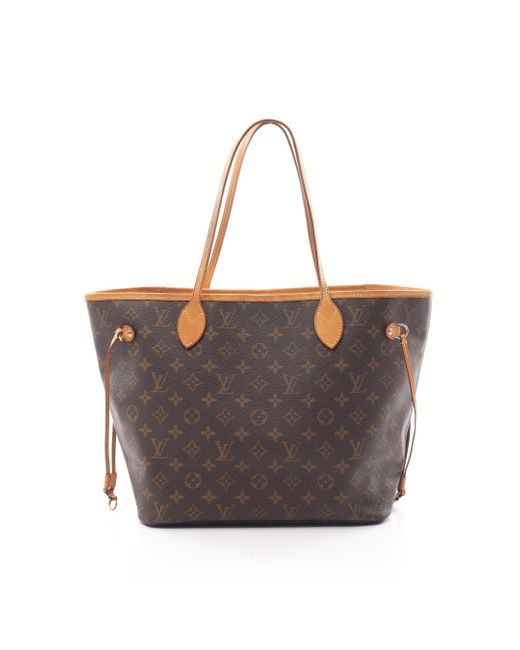 Louis Vuitton Brown Neverfull Mm Monogram Shoulder Bag Tote Bag Pvc Leather