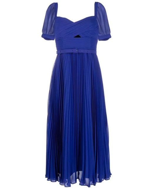 self portrait cobalt blue dress