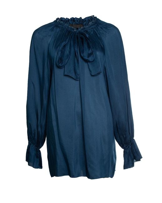 The Row Blue Blouse With Bow