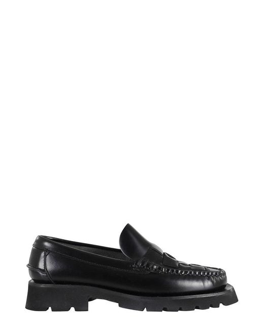 Hereu Black Nombela Sport Braided Leather Loafer