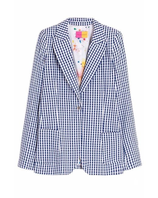 Vilagallo Blue Vichy Blazer