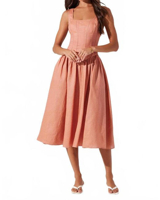 Astr Pink Thierry Midi Dress