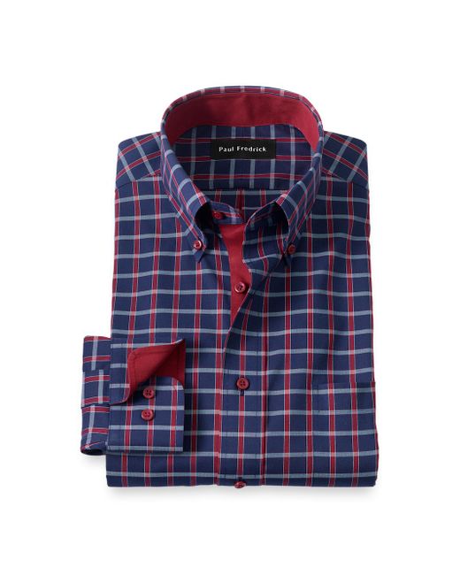 green emerald velvet dress Non-Iron Cotton Stripe Dress Shirt With Contrast Trim - Black/red