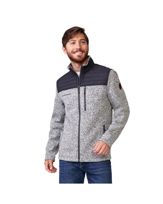 Free Country Gray Frore Sweater Knit Fleece Jacket for men