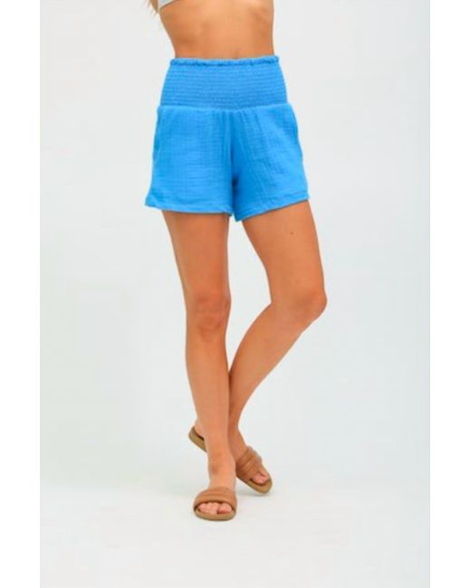 Electric and Rose Blue Gauze Beach Short