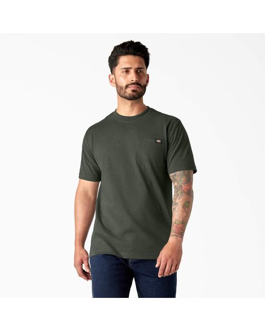 Dickies Green Short Sleeve Heavyweight Heathered T-shirt for men