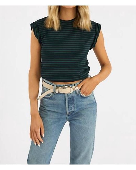 Pistola Blue Olivia Rolled Sleeve Tee