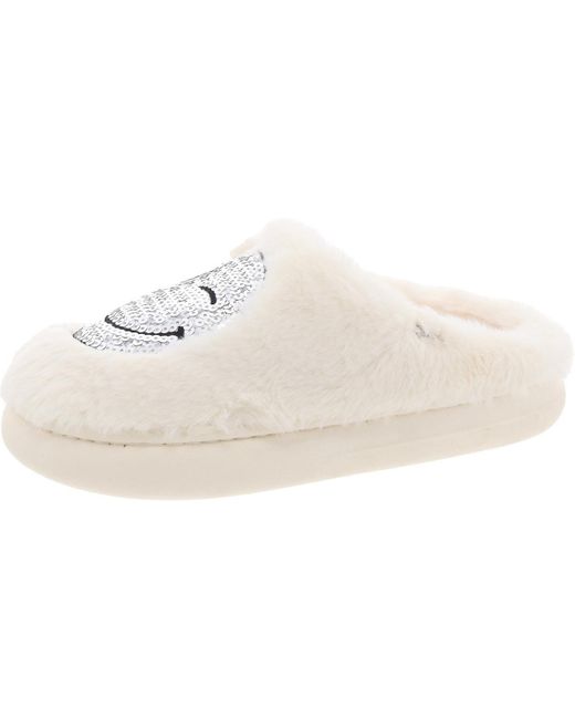Sugar White Chills Faux Fur Lined Faux Fur Slide Slippers